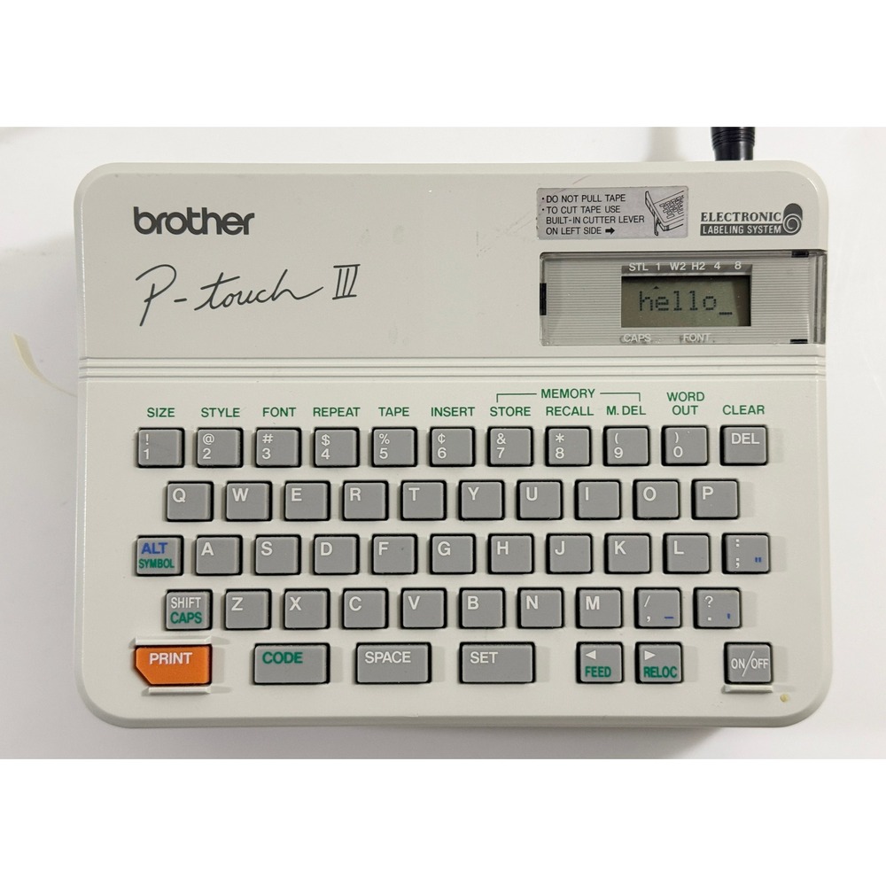 Brother P-touch III PT-10 Label Maker Unisex OS Gray Vintage Electronic System